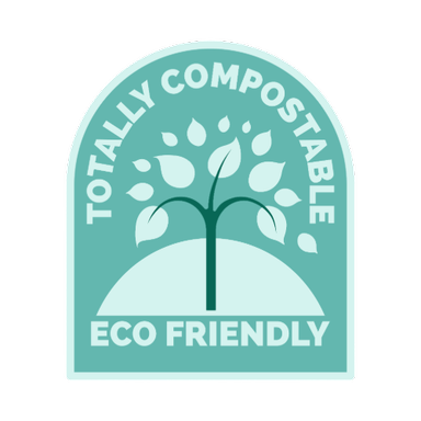 Eco-friendly compostable packaging symbol